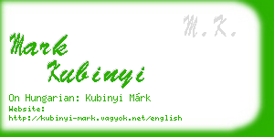 mark kubinyi business card